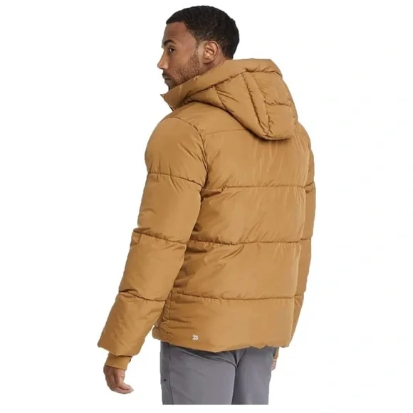 Men’s Brown Short Puffer Hoodie Jacket S NWT - All in Motion - Picture 2 of 12